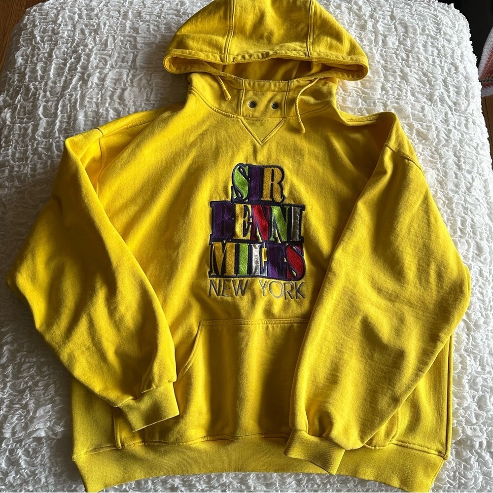Sir Benni Miles Vintage Y2K Hip Hop Hoodie Yellow XL - Picture 4 of 16